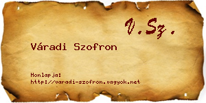Váradi Szofron névjegykártya